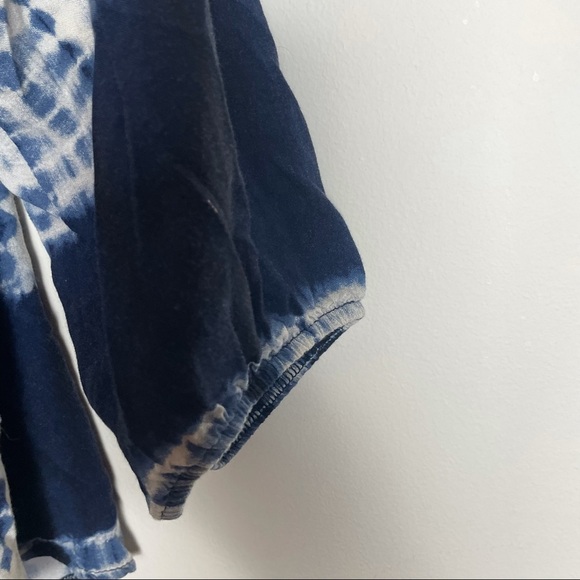 Papaya Blue Tie Dye Boho Off The Shoulder Crop Top Size M - Picture 5 of 9